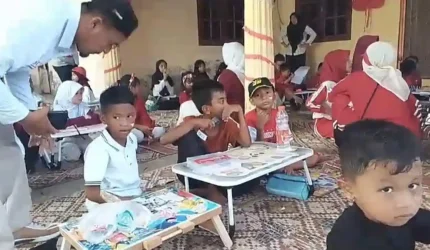 200 Anak-anak Geulanggang Baro Kota Juang Bireuen Ikut Lomba Mewarnai