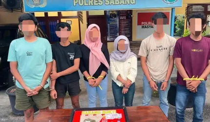 4 Pria dan 2 Wanita Diciduk Polisi dalam Kamar Hotel di Sabang, Diduga Pakai Narkoba