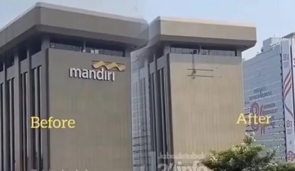 Viral Logo Bank Mandiri Tiba-tiba Dicopot dari Gedung Jelang Aksi 27 Agustus, Jiper?